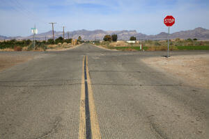 intersection in rural california showing stop sign