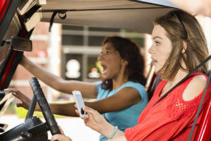 teen driver and passenger before an auto accident