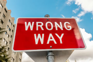 california wrong way sign