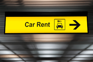 car rent sign 