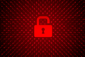 red breached digital lock