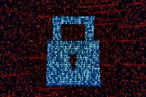 padlock icon with binary code on it