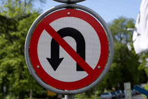 u-turn signal in Sacramento road