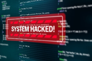image/graphic of a message - system hacked